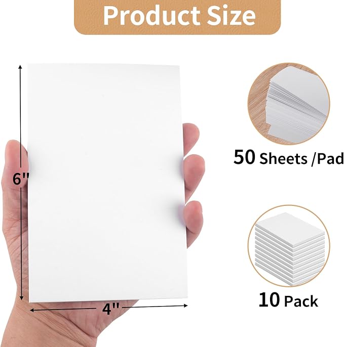 Hoiny Note Pads 4x6 In, 10 Pack Blank Server Notepad, 50 Sheets Per Scratch - Image 2