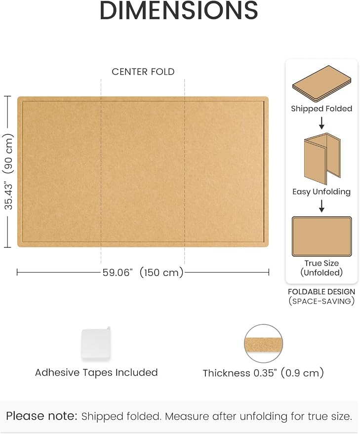 Fluxynara Large Bulletin Board, Foldable Felt Pin Board - Image 2