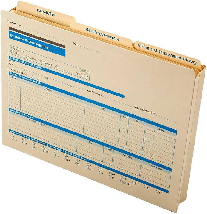 ComplyRight Employee Record Organizer 3-Folder Set, Document Filing Folder - Image 3