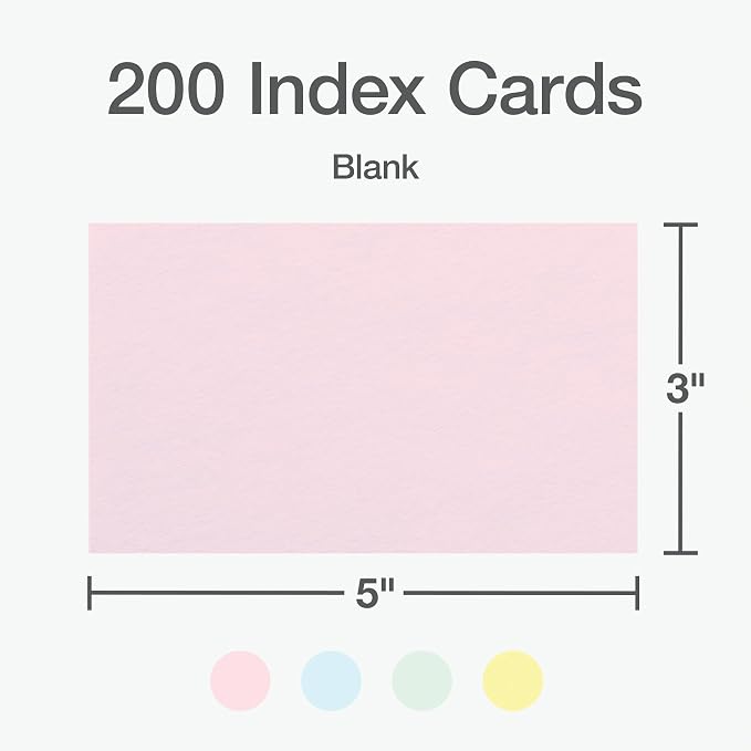 Oxford Blank Index Cards, Blank Note Cards, Flashcards - Image 2