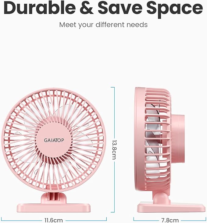 Gaiatop USB Desk Fan, Small But Powerful, Personal Portable Quiet 3 Speeds - Image 5