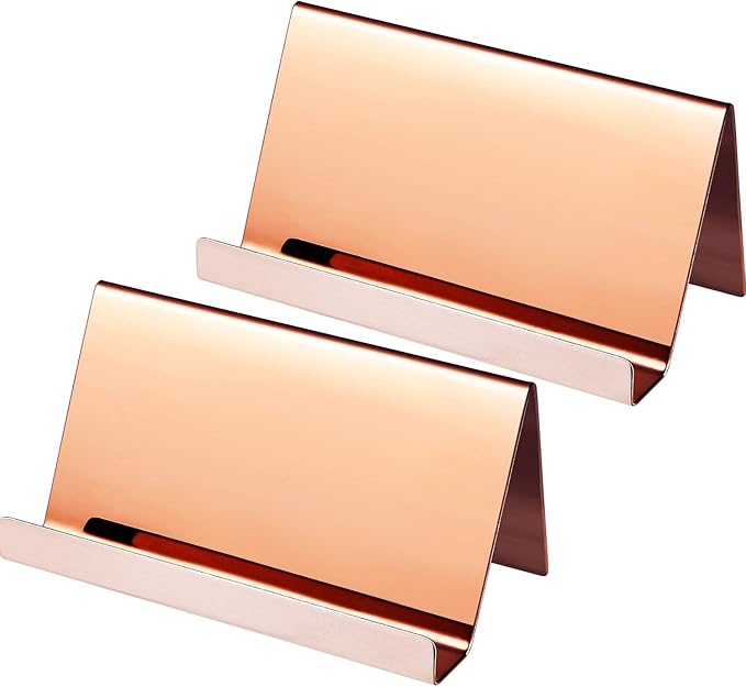 Maxdot 2 Pack Stainless Steel Business Cards Holders Desktop Credit Name Card by Maxdot