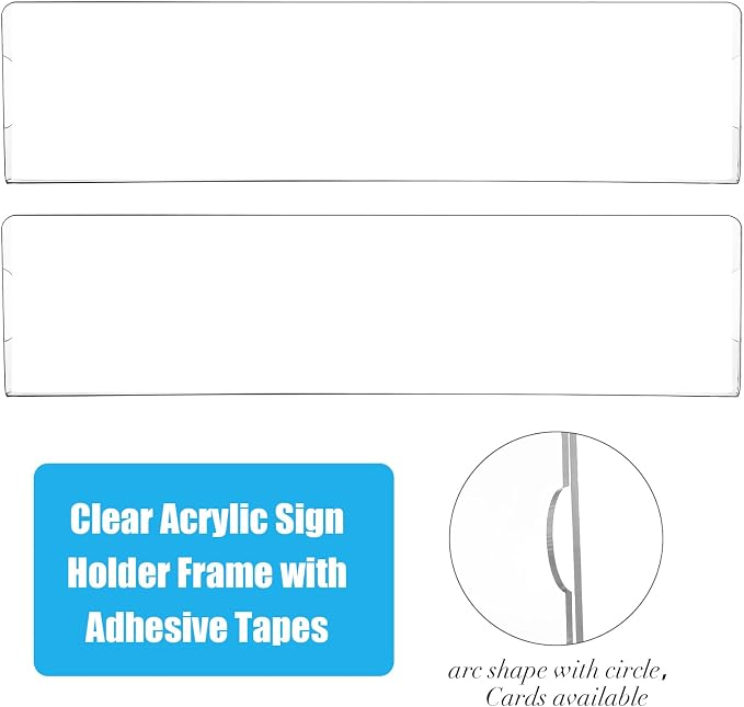 Yulejo 30 Pack Acrylic Name Plate Holder 2x8 Inch, Insertable Office Sign Holder - Image 3