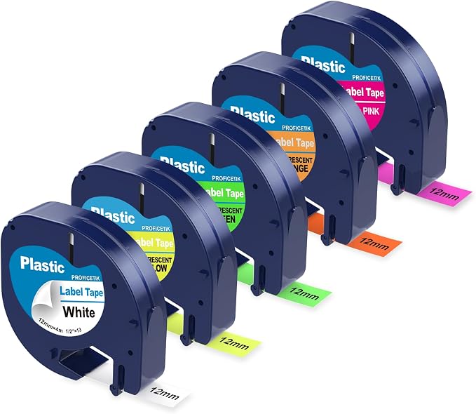 5 Pack Compatible with Dymo Letratag Refills Replacement by PROFICETIK