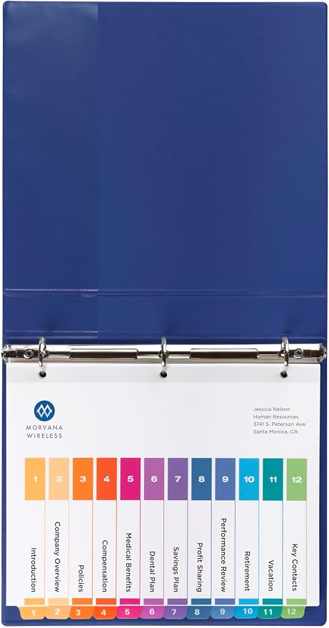 Avery 12 Tab Dividers for 3 Ring Binders, Customizable Table of Contents - Image 8