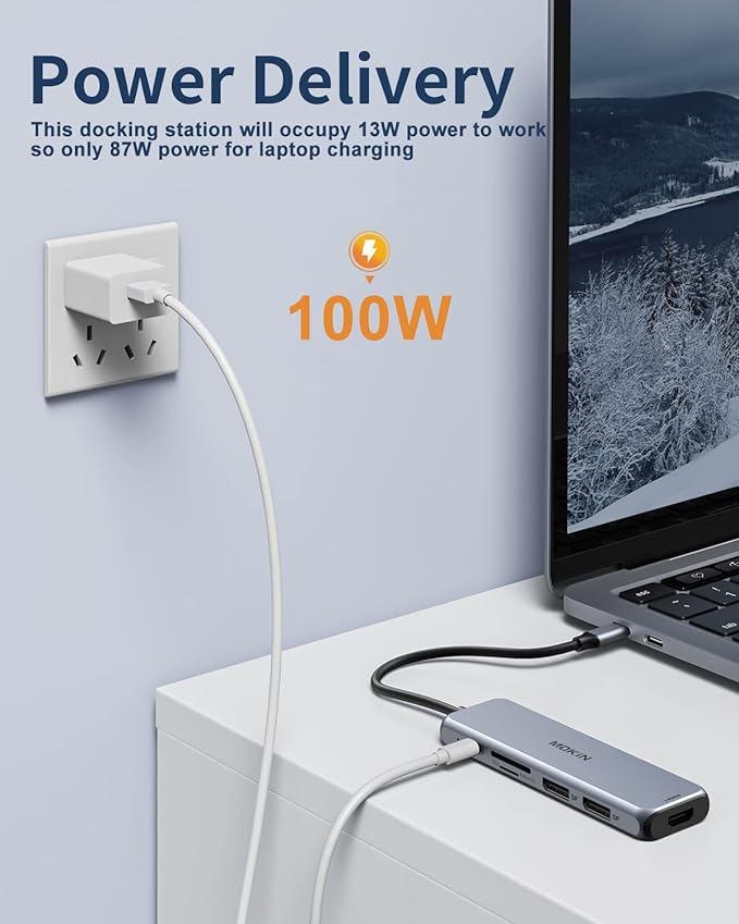 Docking Station Dual DisplayPort, MOKiN USB C Hub Dongle with 2 DP, HDMI, 3 USB A 3.0, SD & Micro SD Slot, PD Charging Port for MacBook/Dell XPS/Steam Deck/HP/Lenovo ThinkPad/Microsoft Surface-DeskLoop Office