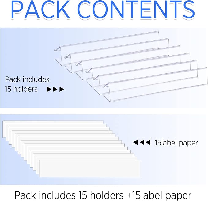 Teling 15 Pieces Shelf Label Holder - Image 3