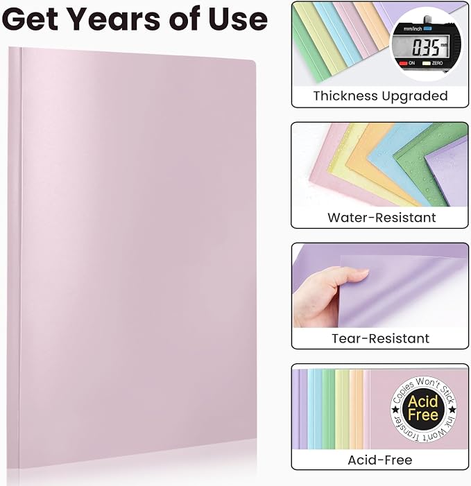 Sooez Folders with Pockets and Prong, 6 Pack, Pastels Colors, File Folders with - Image 3