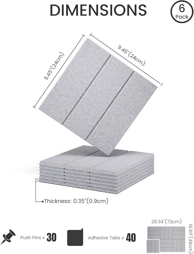 Felt Bulletin Board Tiles -28"x18" - Image 2