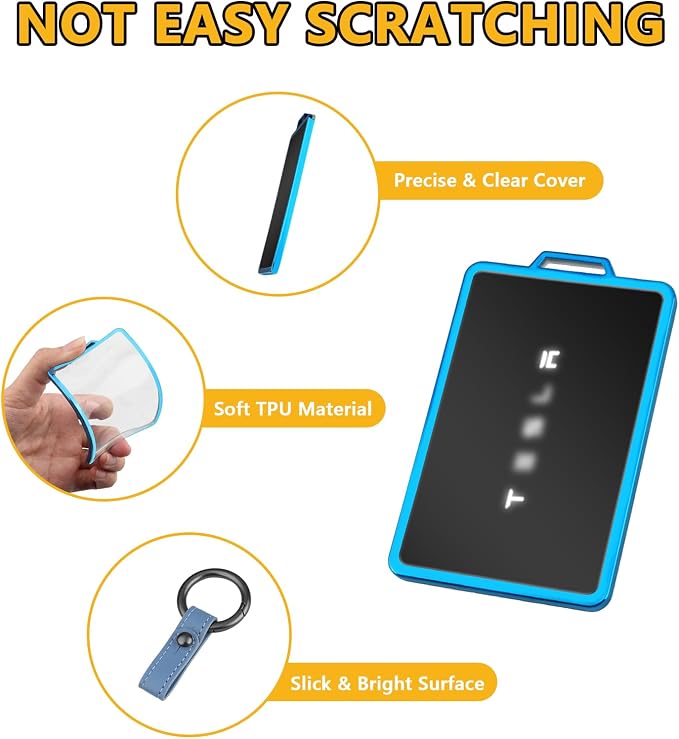 FT FUNTOR for Tesla Transparent Key Card Holder, TPU Card Case Protector - Image 3