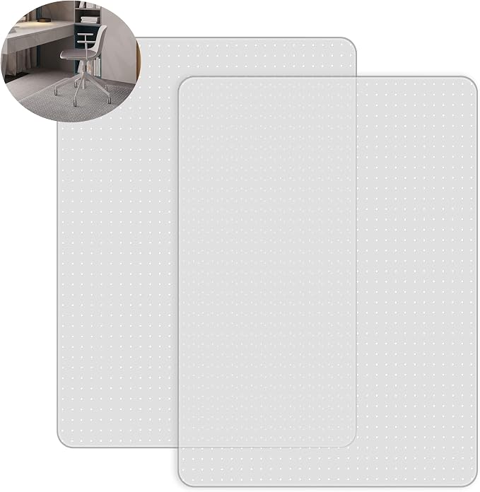2 Pack Office Chair Mat for Carpets, Thick and Sturdy Carpet Protector by BesWin