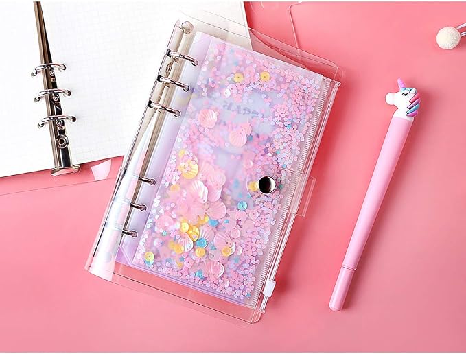 3 Pack A6 6 Holes Binder Pockets Plastic Binder Zipper Folders Waterproof 6 - Image 2