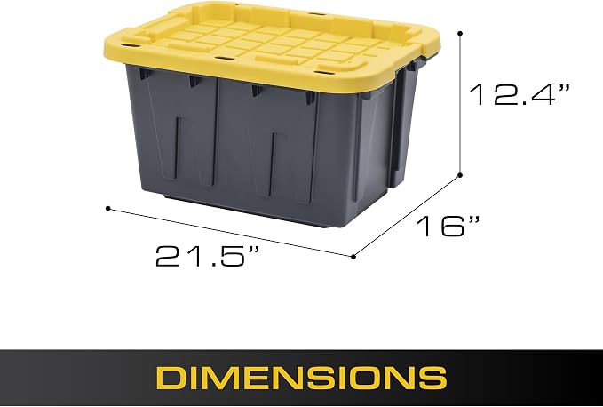 CX BLACK & YELLOW 12-Gallon Heavy Duty Storage Bins - Image 3