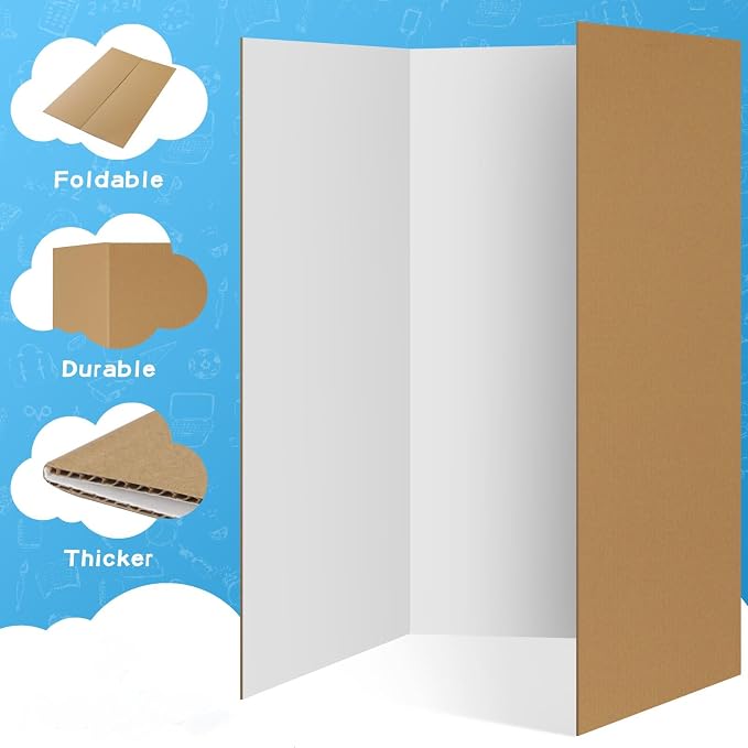 VinTS 36" x 48" 2 Pack Large Trifold Poster Board, School Projects, Photo - Image 2