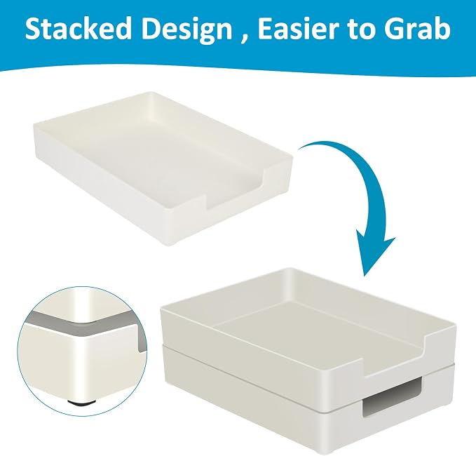 Paper Tray, Letter Tray, Plastic A4 Letter-Size Printer Paper Holder, - Image 4