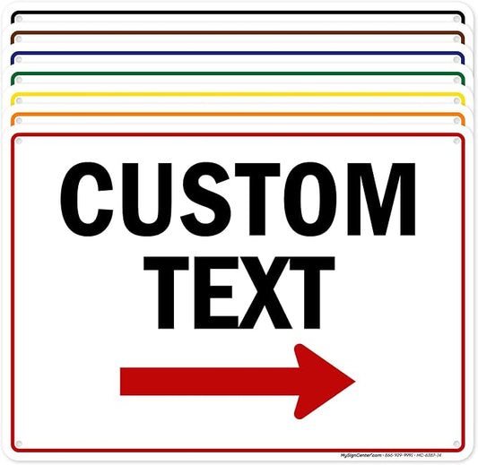 Custom Arrow, Custom Directional Sign, Right Arrow, 10x14 Inches, 55 mil thick by MySignCenter