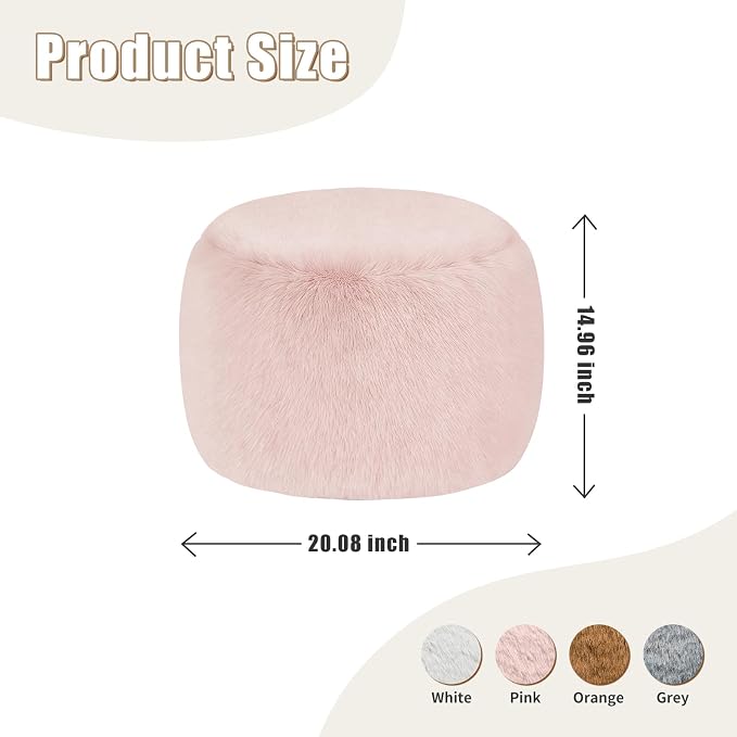 Gericco Round Stuffed Pouf Ottoman - Image 2