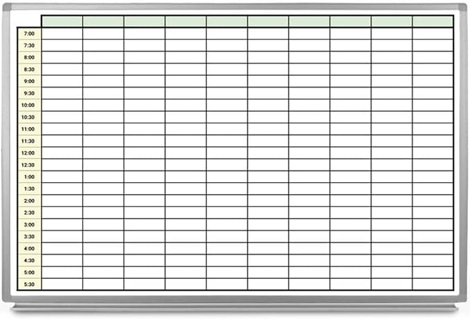 30 Minute Schedule with Color Whiteboard 60" x 40" by CreativeSafetySupply