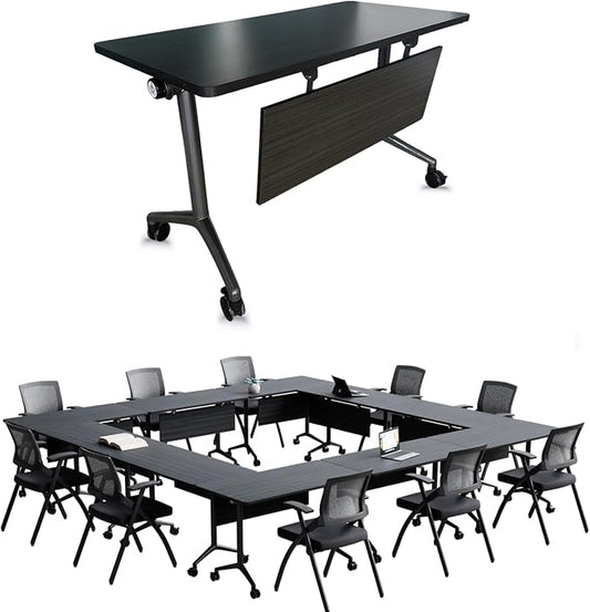Goakwwuz Conference Room Table, Folding Conference Tables, Thicken Grey Tabletop by Goakwwuz