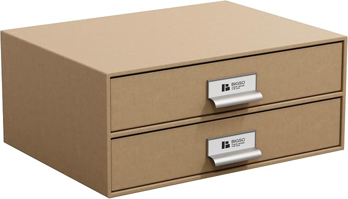 Bigso Birger 2-Drawer Fiberboard Document Letter Box by Bigso