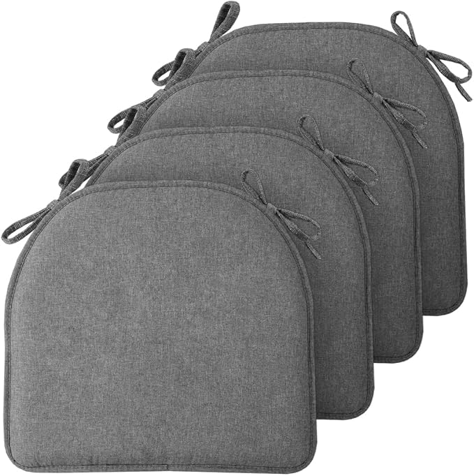 TushGuard Chair Cushions, 4 Pack Memory Foam Chair Pads, Thin Seat Cushion by TushGuardSeatCushonsPillows