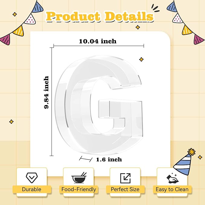 Ledido 10’’ Acrylic Letter Charcuterie Board Box, Reusable Fillable Serving Tray - Image 3