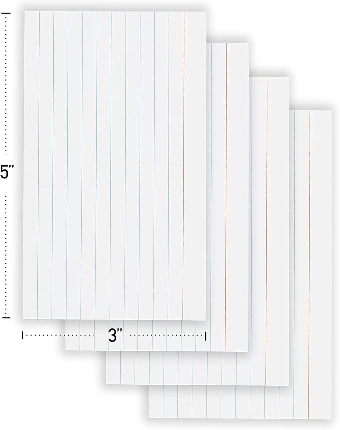 Index Cards 3x5 Bulk, Flashcards, Notecards 3x5 lined, Blank on Back, Flashcards - Image 3