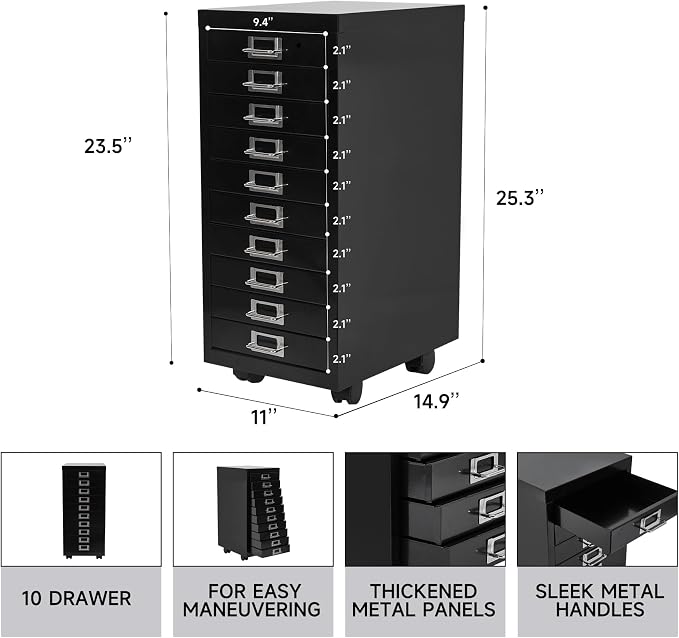 File Cabinet Mini 10 Tier Metal File Organizer Document Organizer - Image 4