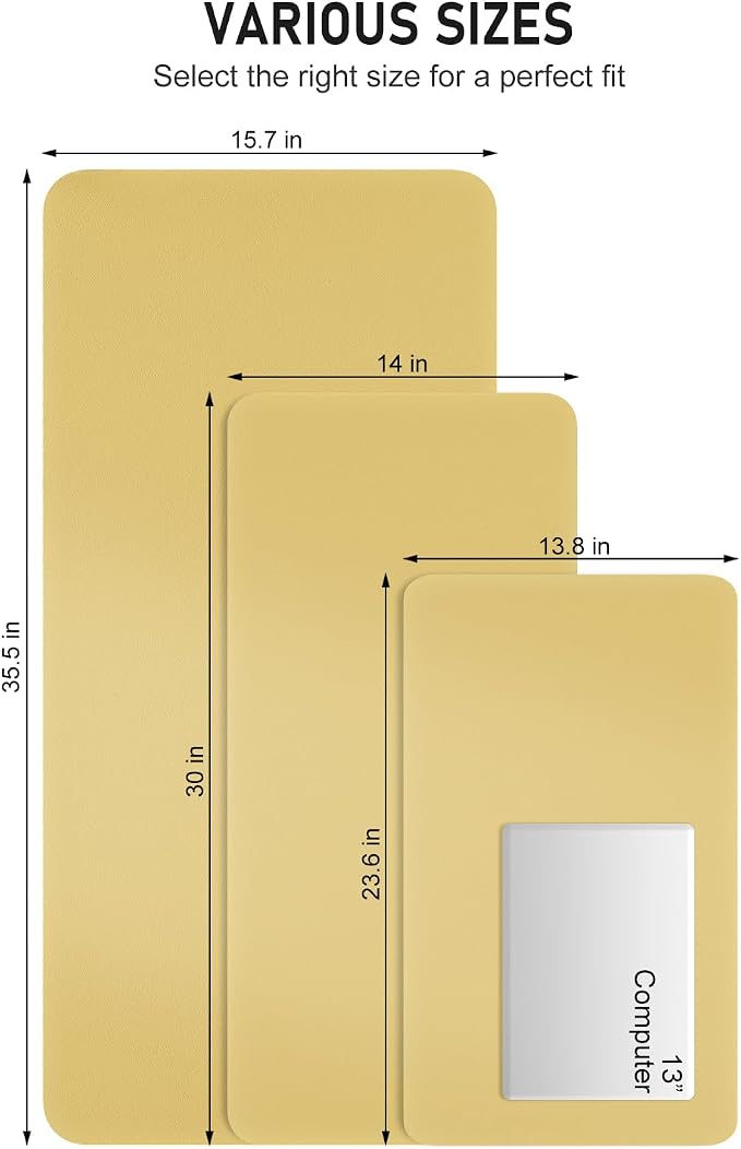 Desk Pad, 35.5" x 17" PU Leather Non-Slip Desk Mat Large Mouse Pad - Image 6