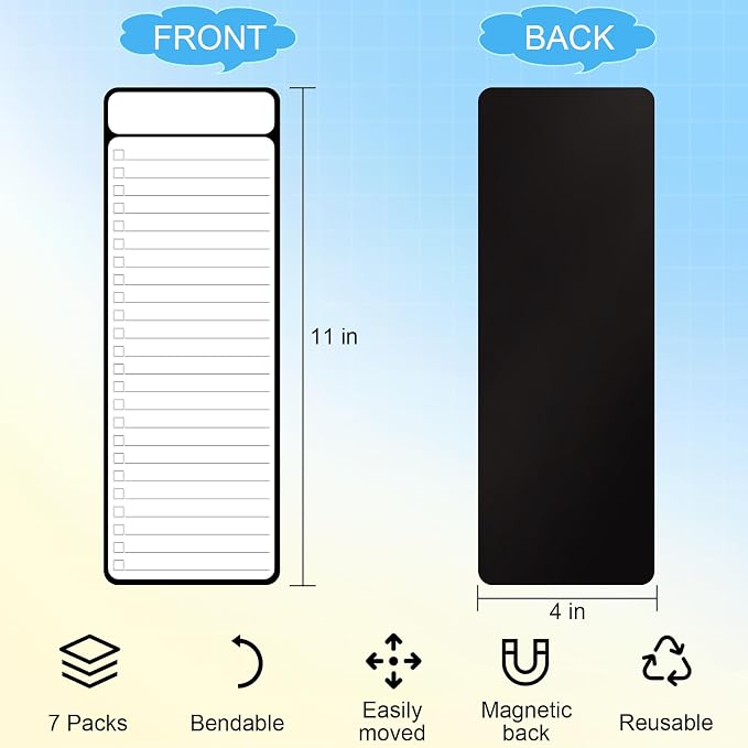 7-Piece Magnetic Dry Erase to-Do List White Board, Chore Chart, Dry Erase - Image 2