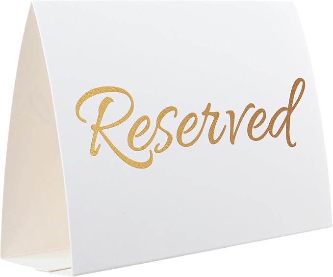 20 Pack Modern White Reserved Table Sign by TOROS