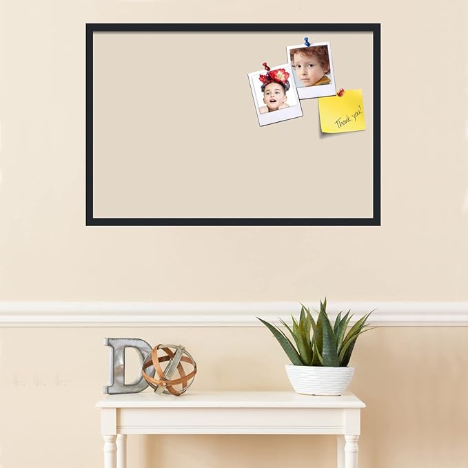 PinPix 36x24 Inch Cork Bulletin Board. This Decorative Framed Pin Board Comes with Desert Pastel Design and a Satin Black Frame. Ideal for Home Office Decor or Message Board (PinPix-1815)-DeskLoop Office
