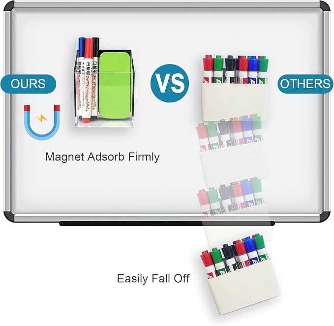 VACONICO Magnetic Pen Holder, Acrylic Dry Erase Marker Holder, Large Capacity - Image 3