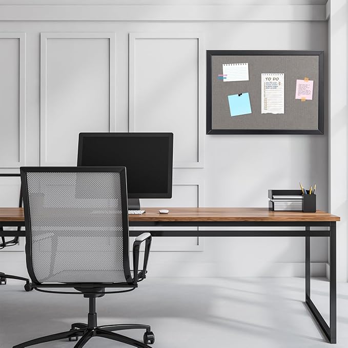 Gideal Bulletin Board 36 x 48 Inch, 100% Wood Framed Canvas Cork Board with Grey Fabric, Wall Mounted Notice Board for Home Office School, 2 Pack-DeskLoop Office