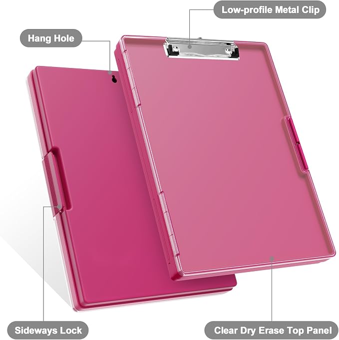 Piasoenc Clipboard with Storage, 8.5 x 11 Clip Boards with 2 Storage, Folio & - Image 8