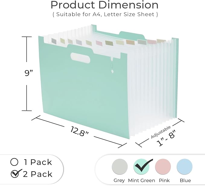 Y YOMA 2 Pack Accordion File Organizer - Image 5
