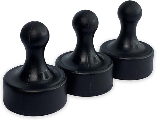 GLASSBOARD STUDIO Powerful Neodymium Magnets, Pawn-Shaped - Strong Fridge/Refrigerator and Whiteboard Magnet, Ideal for Office, Kitchen, Crafts - Rare Earth, Heavy Duty (3, Black)-DeskLoop Office