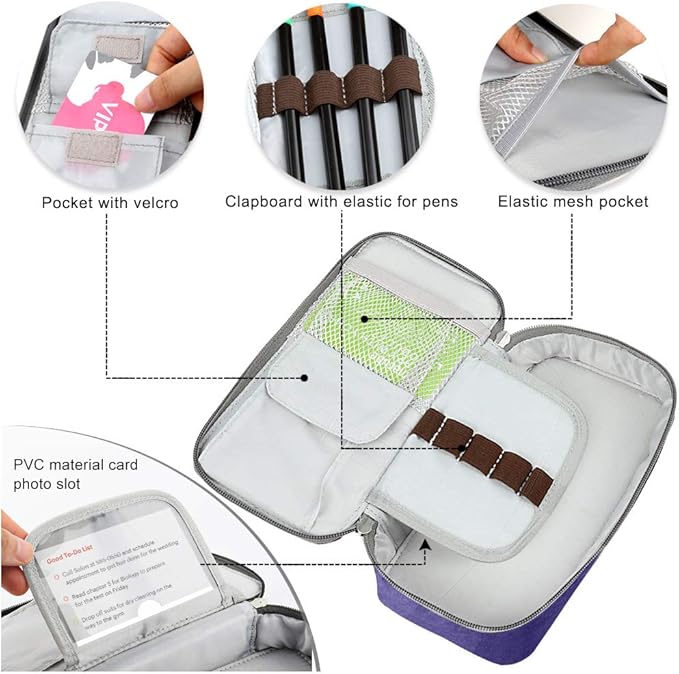 Homecube Big Capacity Pencil Case Oxford Cloth Bag Storage Pouch Marker Pen Pencil Cute Stationery Organizer Bag Holder with Zipper for Middle High School & Office Boy Girl Teen-DeskLoop Office
