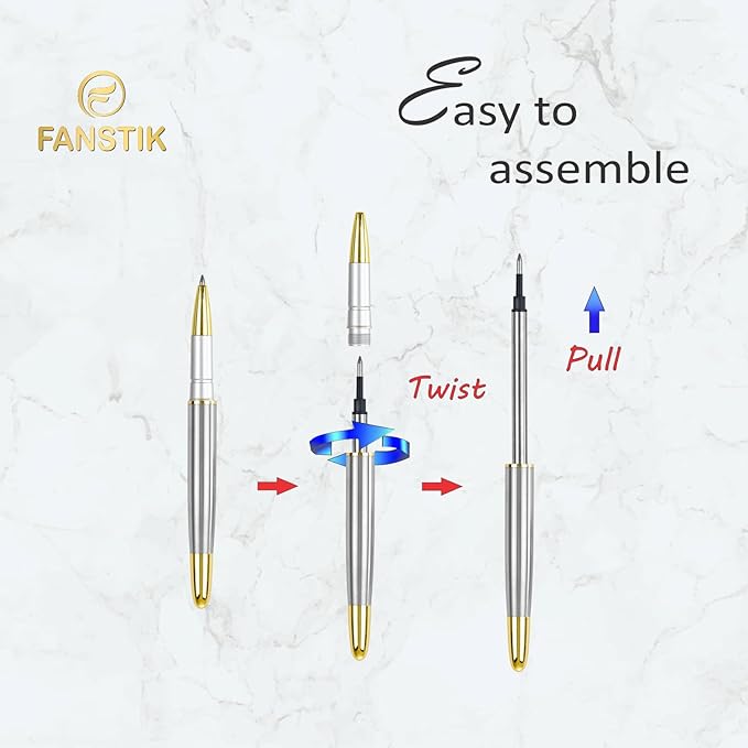 Customized RollerBall pen with name (MADE IN USA), stainless steel, Silver and gold, luxury engraved pen personalized for men and for women. (RollerBall Silver-Gold).-DeskLoop Office