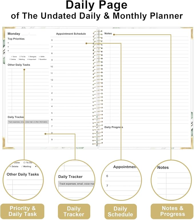 Undated Daily Planner 8.5"x11" - Image 4