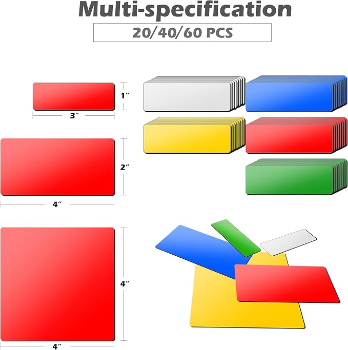 Realth Dry Erase Magnetic Labels Multicolor 2'' × 4'' 40 Pcs Reusable | - Image 2