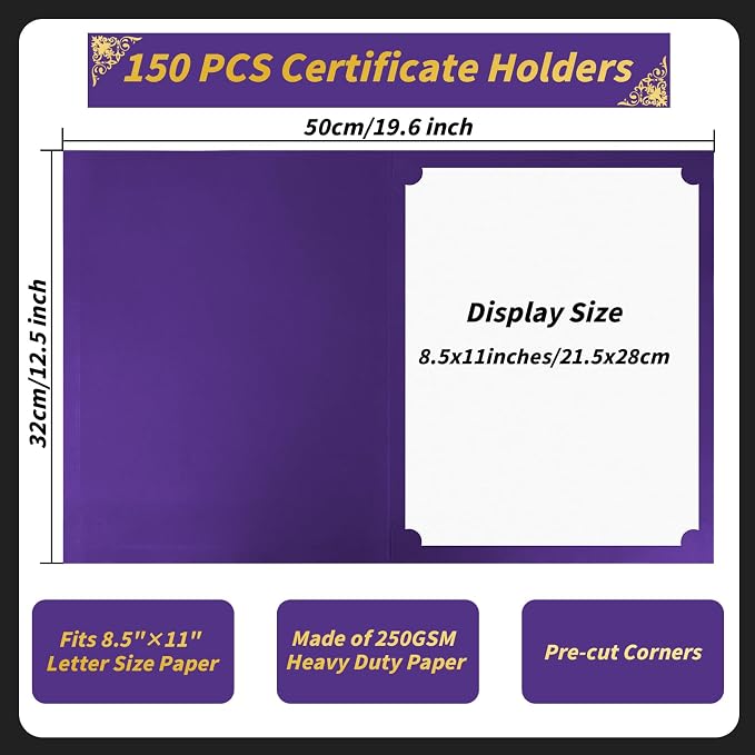 150 Pcs Certificate Holders Bulk, Document Covers - Image 2