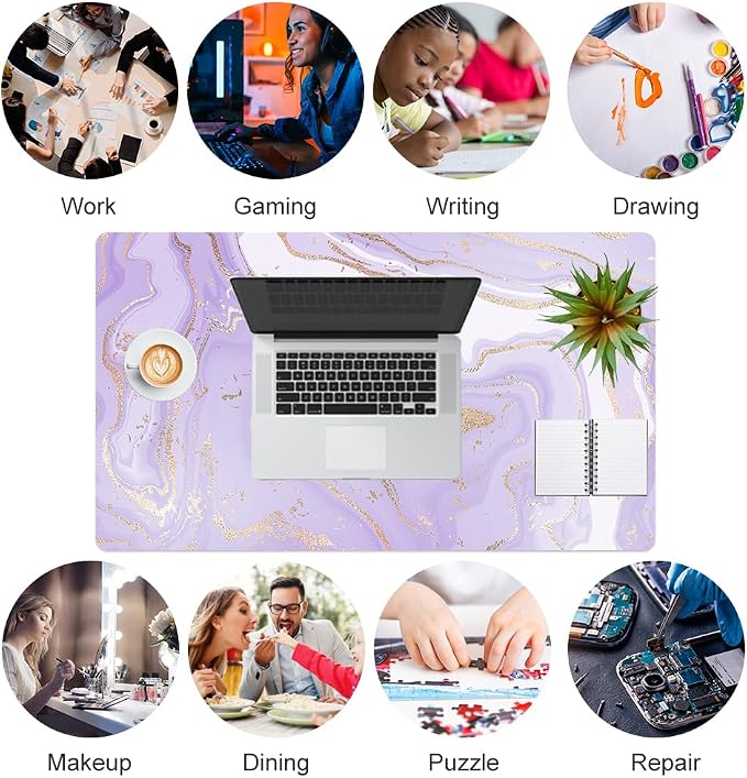 Colorful Star Large Mouse Pad, PU Leather Waterproof Desk Mat, Computer Gaming - Image 6