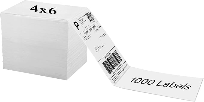OausTect 4x6 Shipping Label 1000 Fanfold Labels by OausTectDirect