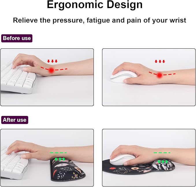 Ergonomic Mouse Pad with Wrist Rest and Keyboard Wrist Rest, Wrist Rest - Image 3