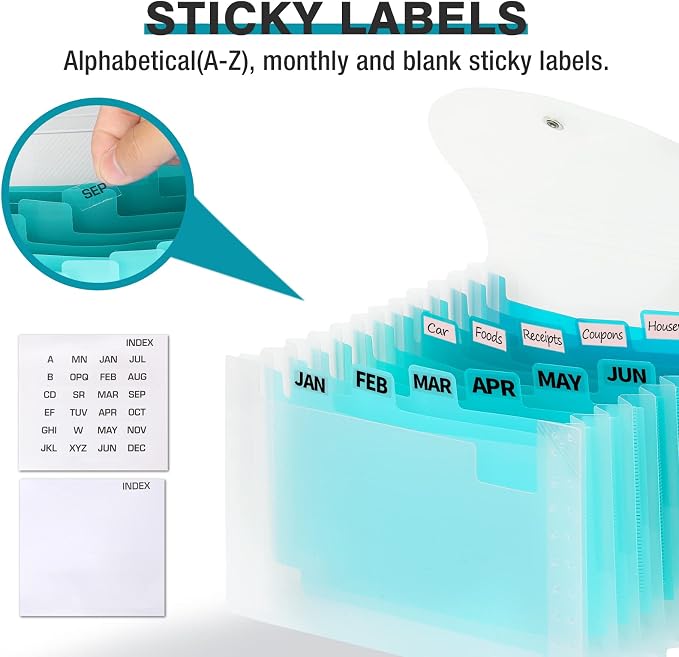 H4D Coupon Receipt Holder, 13 Pocket Accordion File Organizer, 7x4.5 Inches - Image 3