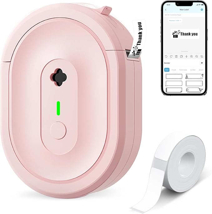 Label Maker Machine with Tape, N12 Portable Bluetooth Label Printer, Wireless by NDYIN