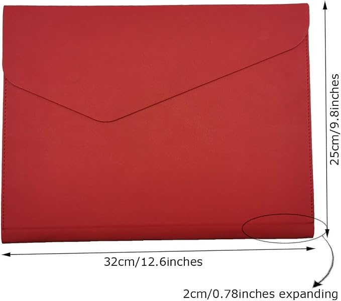PU Leather A4 File Folder Document Holder Waterproof Portfolio Envelope Folder - Image 2