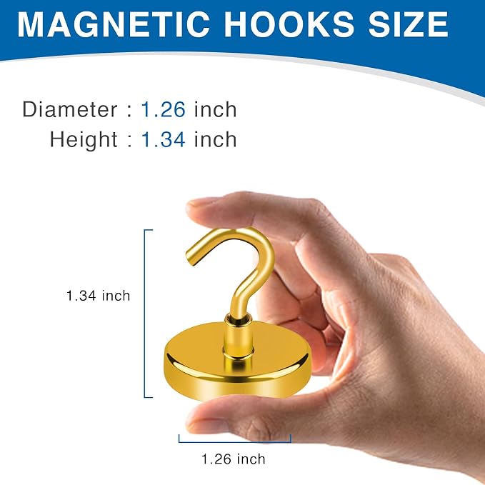 LOVIMAG Yellow Magnetic Hooks for Cruise Cabins, 120LBS Cruise Essentials Must - Image 3