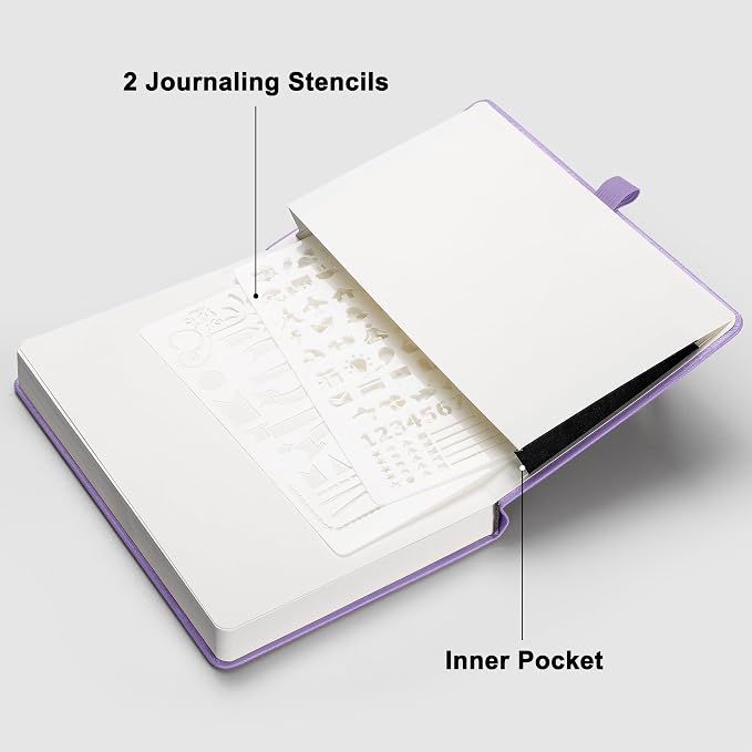 RETTACY Dotted Journal Notebook, 192 Pages, A5 Medium Size, Leather Hardcover - Image 7